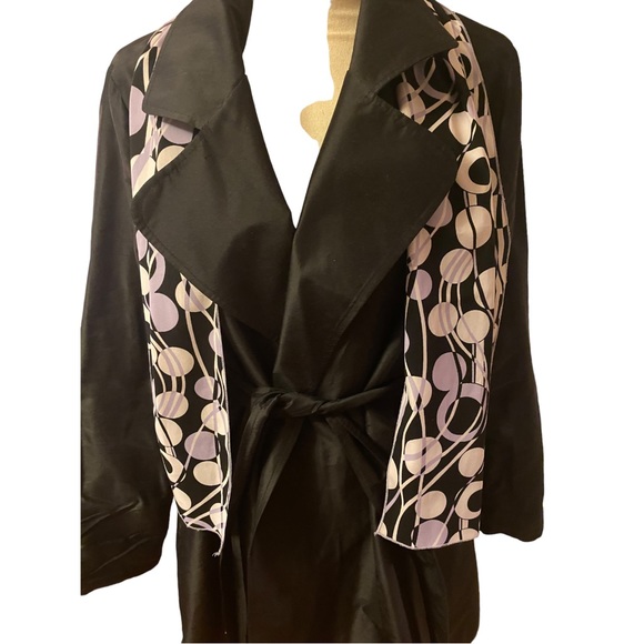 Womens Scarf Black Purple White 53” x 11” - Picture 2 of 3